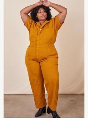 Big Bud Press Short Sleeve Jumpsuit in Spicy Mustard Size 4X US
